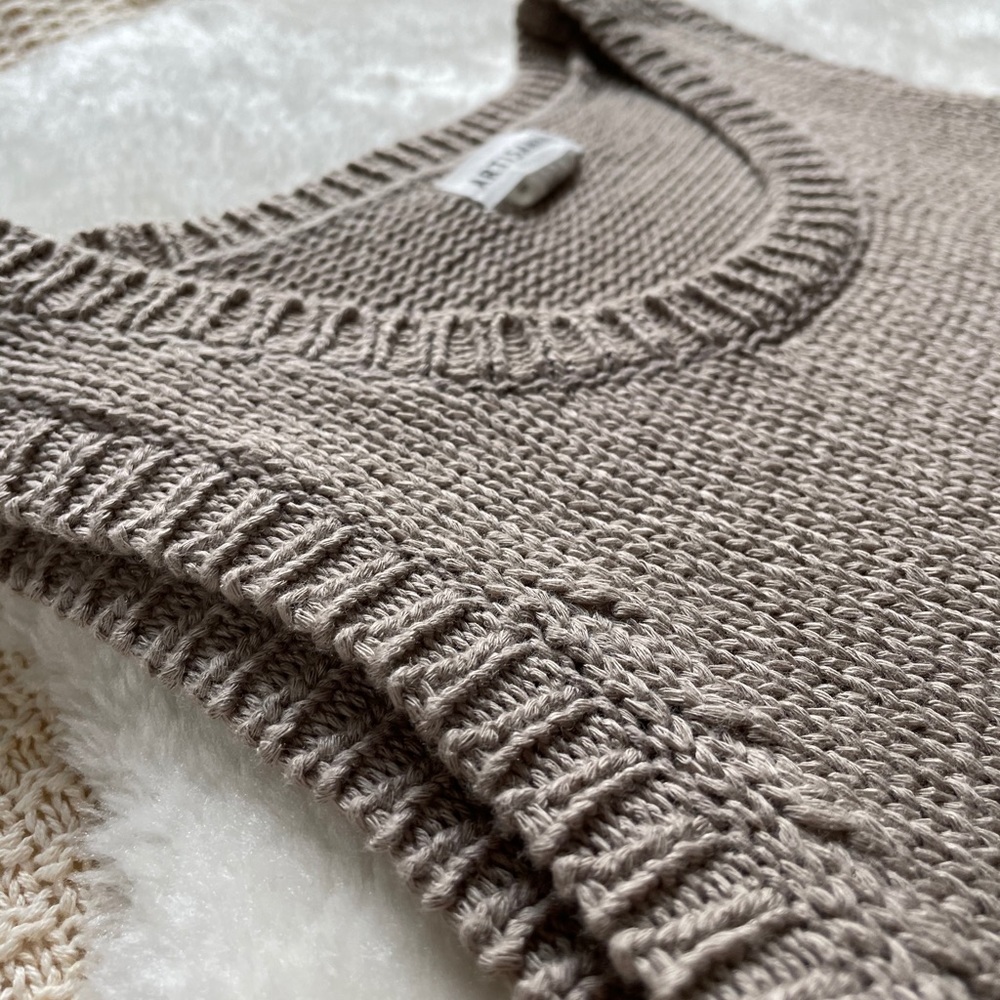 Taupe fringe 90s style sweater vest size XM